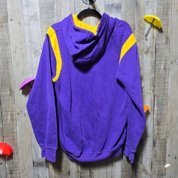 Minnesota Vikings NFL Vintage Purple and Yellow Full Zip Hoodie Jacket - Picture 3 of 5